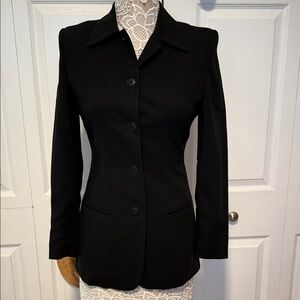 Banana Republic Vintage Elegant Black Jacket Blazer Made in Italy 100% Wool 2